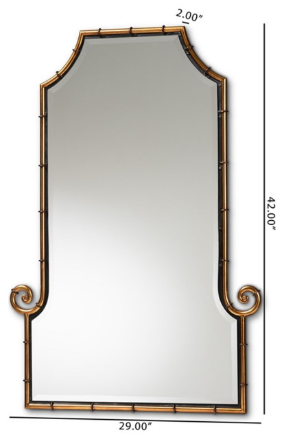Bowery Hill Modern Gold Finished Metal Bamboo Inspired Accent Wall ... regarding Bowery Hill Contemporary Metal Oval Wall Glass Mirror