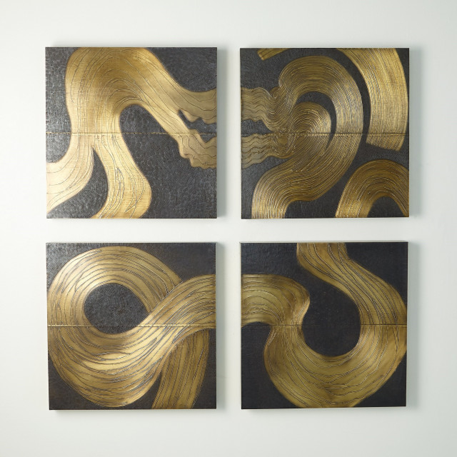 Modern Art's Embrace How Brass Swirls Transform Spaces