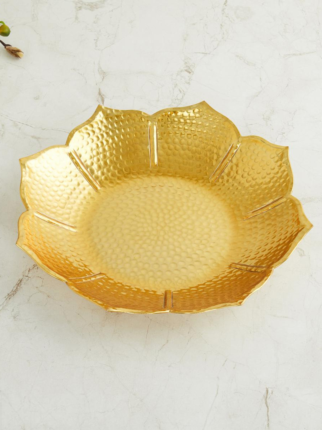 Buy Home Centre Gold Toned Hammered Fiesta Gian Metal Decorative Flower ... regarding The Art of Placement Elevating Your Decor with Gold and Silver Wall Bowls