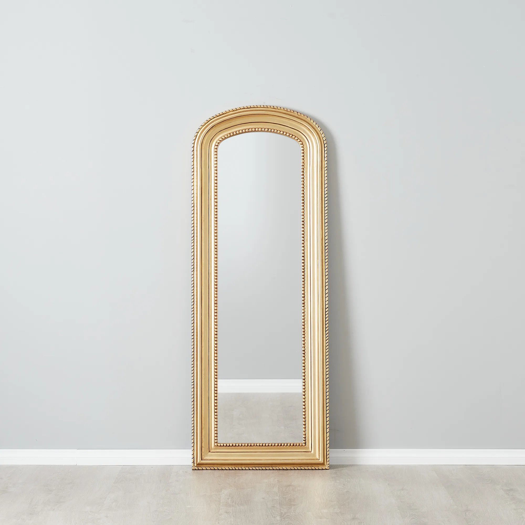 Camilo Gold Wooden Arch Mirror 160X60Cm with Acmegorsedd Wooden Arched Mirror In Gold Ivory