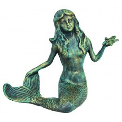 Cast Iron Verdigris Mermaid Coastal Decor With Starfish inside Transforming Your Home with Brown Mermaid Wall Art Inspiration