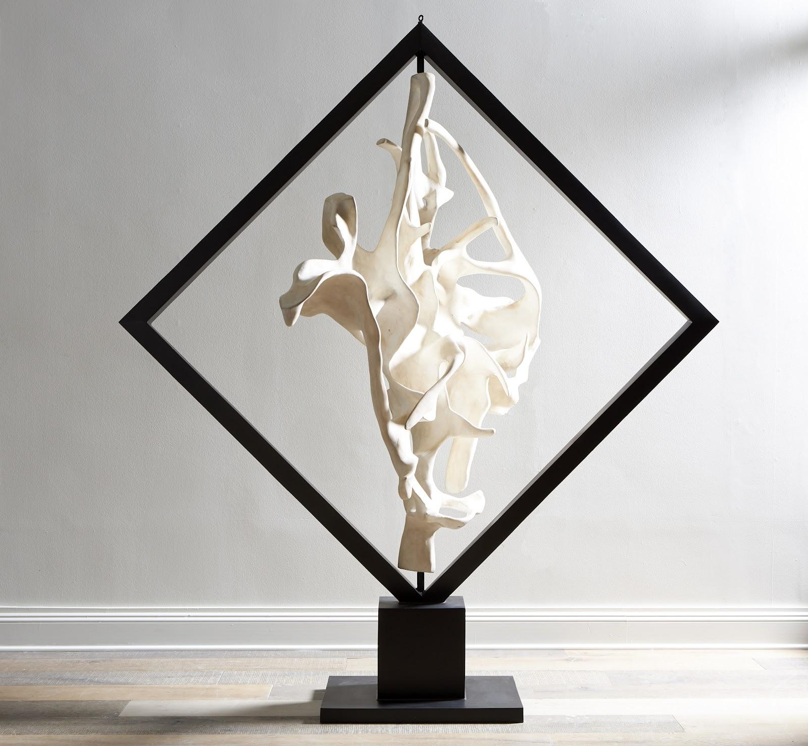 Cast Revolving Diamond Sculpture, Faux Bleached intended for Cast Dancing Wall Sculpture, Faux Bleached
