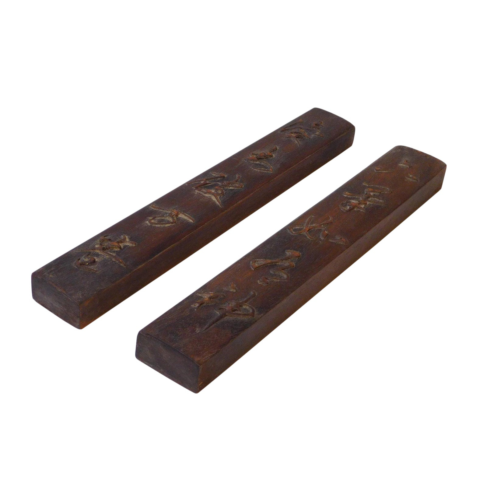 Chinese Natural Wood Relief Characters Rectangular Paperweights - A ... throughout Unveiling the Artistry of Chinese Pair Natural Wood Relief Carvings A Deep Dive