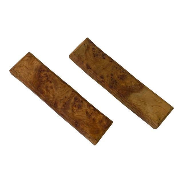 Chinese Pair Natural Wood Grain Patina Rectangular Paperweights | Chairish regarding Chinese Pair Natural Wood Relief Carving Rectangular Paperweights Hcs4707
