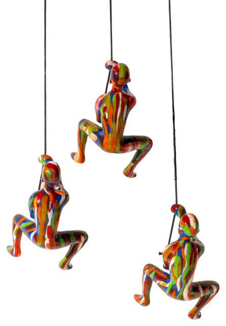 Climbing Man Wall Art 3-Pack Multi-Color - Contemporary - Wall ... regarding 1-Piece Climbing Man Wall Art Sculpture, Red