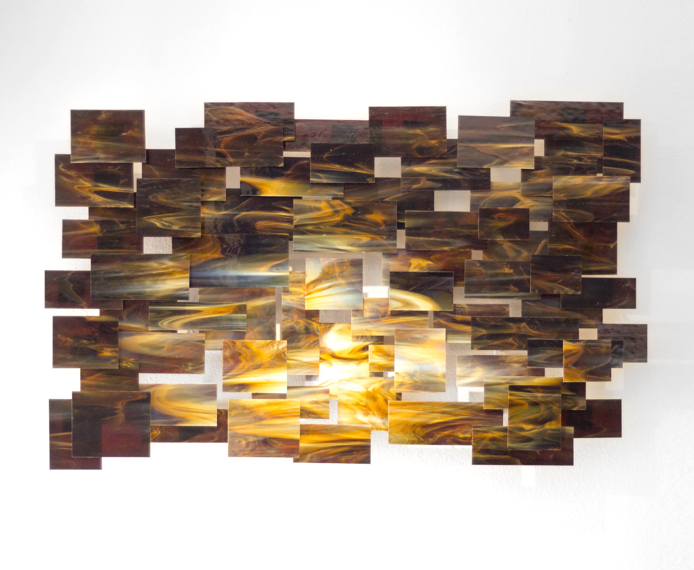 Cosmos By Karo Martirosyan (Art Glass Wall Sculpture) | Artful Home inside 5-Piece Modern Art Glass Wall Sculpture Set, Gems/Jewels, Gold, Light Gold
