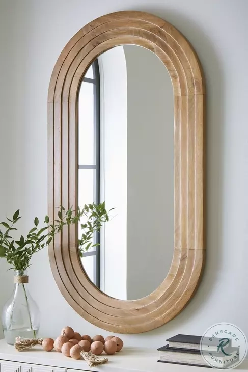 Daverly Light Brown Accent Mirror From Ashley Furniture | Coleman Furniture pertaining to Aarilynn Brown Accent Mirror