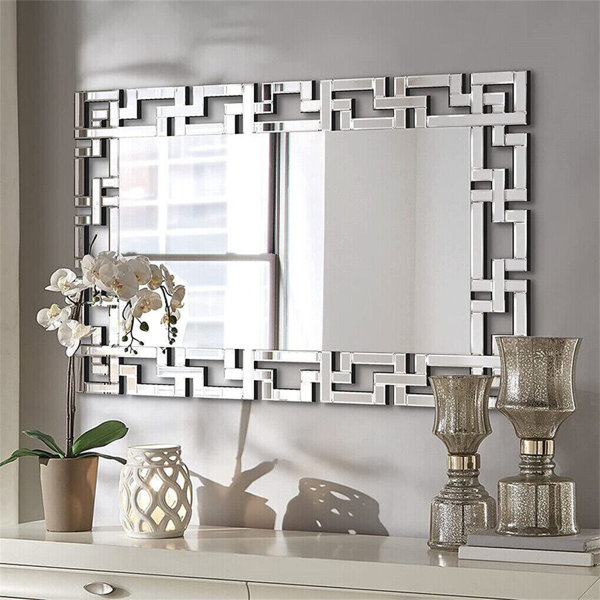 Fairmont Park Glausen Rectangle Wall Mounted Accent Mirror In Silver ... with regard to 38" Rectangle Wall Mounted Accent Mirror