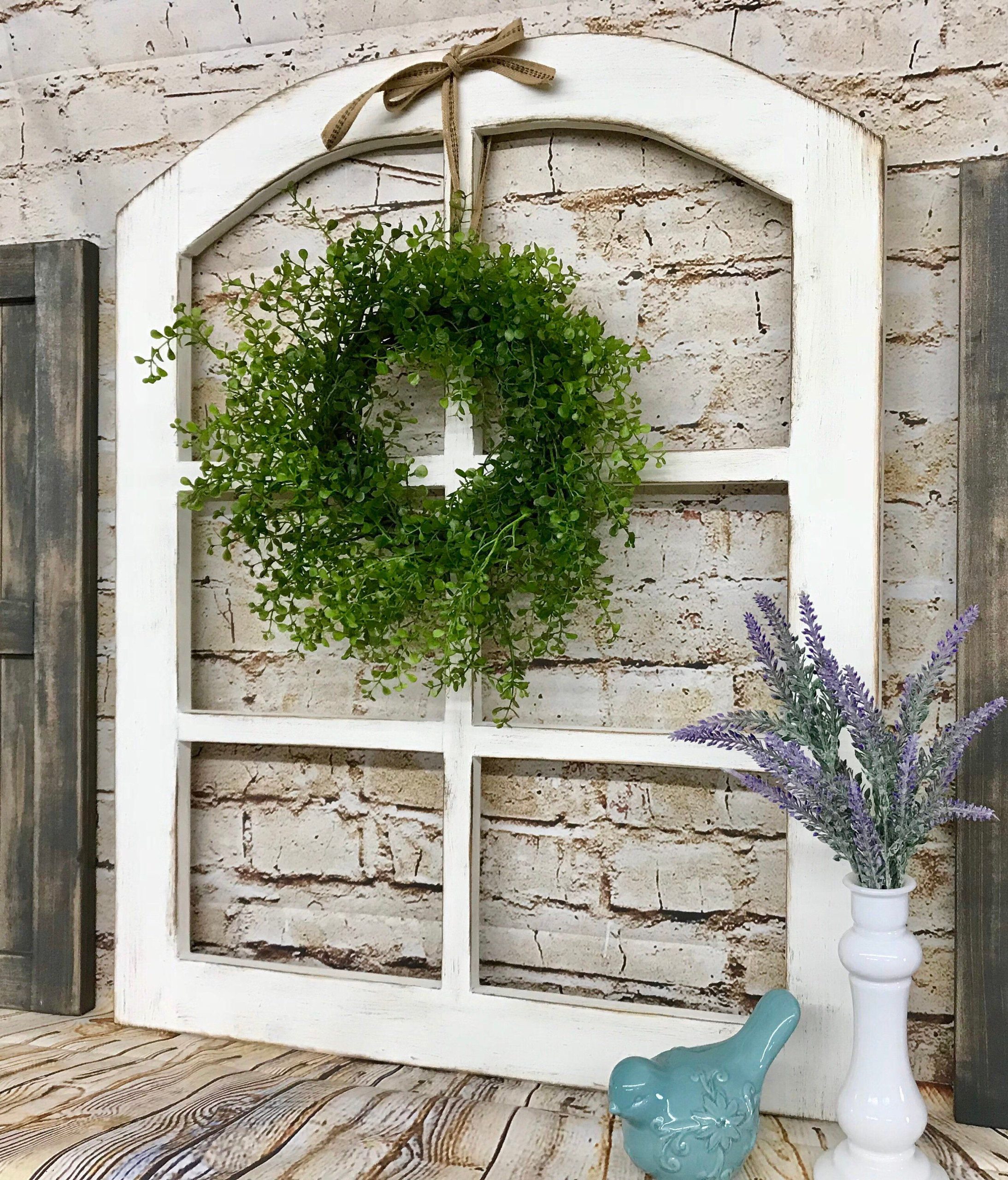 Farmhouse Arched Window Frame, Vintage Style 6 Pane Arched Window Frame ... regarding Bellevue Hemir28366 Fenetre 41" X 29" Arched Farmhouse Style - Oil Rubbed