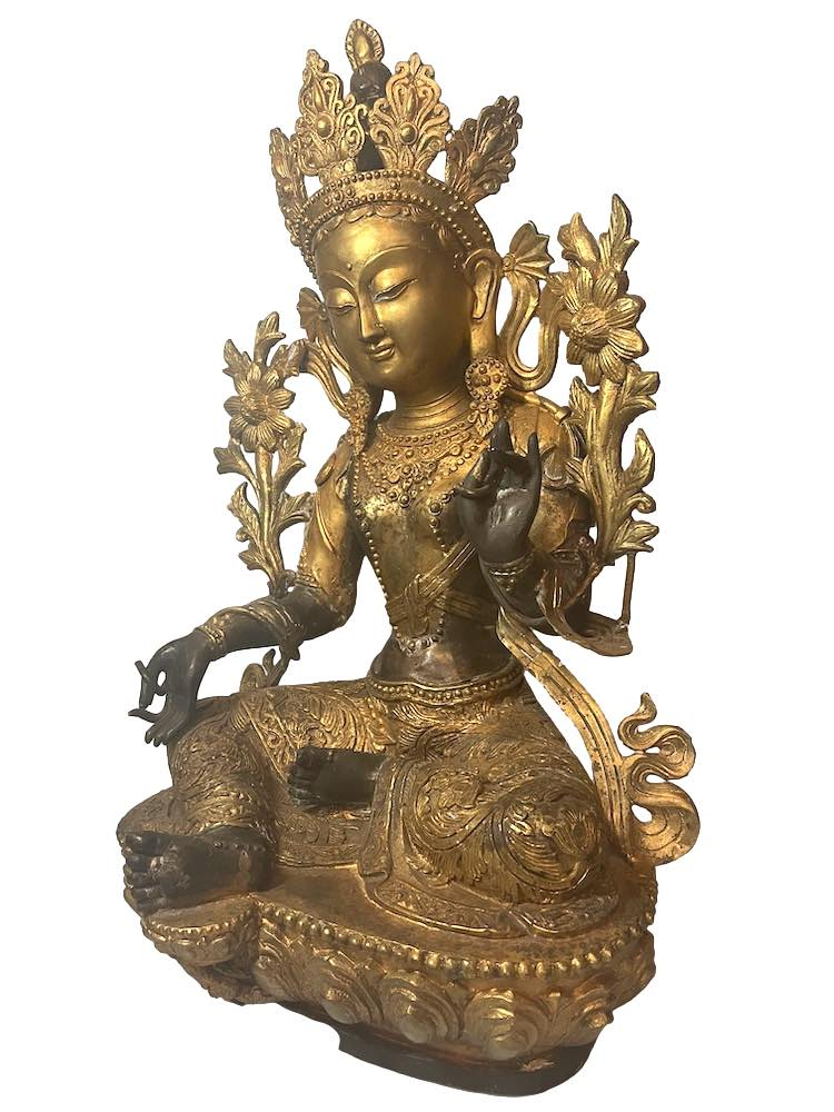 Gold Gilded Bronze Yellow Tara | Bronze Tara, Asian Art Imports with regard to The Enduring Appeal of Asian Art Imports Bull Head A Timeless Treasure