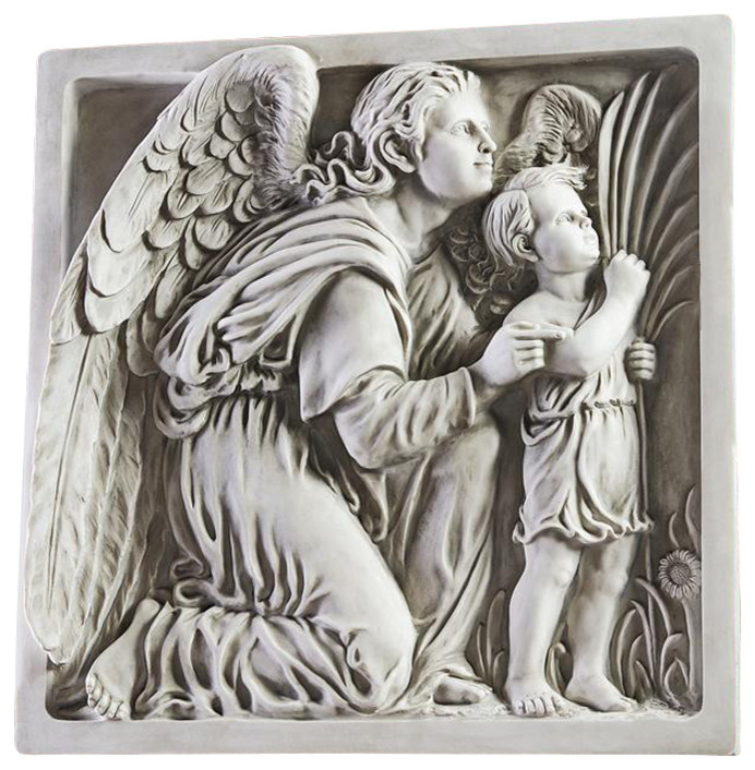 Guiding Angel Sculptural Wall Frieze - Traditional - Wall Accents - By ... with Exploring Materials and Techniques in Angel of Peace Frieze Large Wall Sculptures