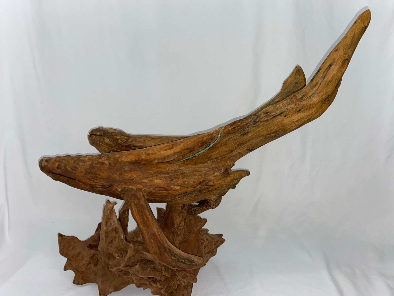 Humpback Whale Driftwood Sculpture Wood Carving | Etsy throughout Carved Wood Humpback Whale Trio On Driftwood Base Wall Hanging