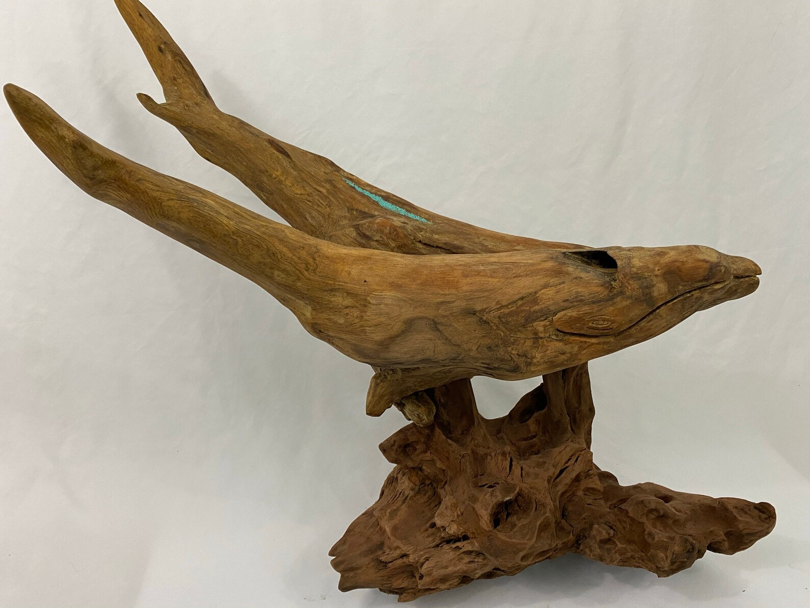 Humpback Whale Driftwood Sculpture Wood Carving | Etsy within Carved Wood Humpback Whale Trio On Driftwood Base Wall Hanging