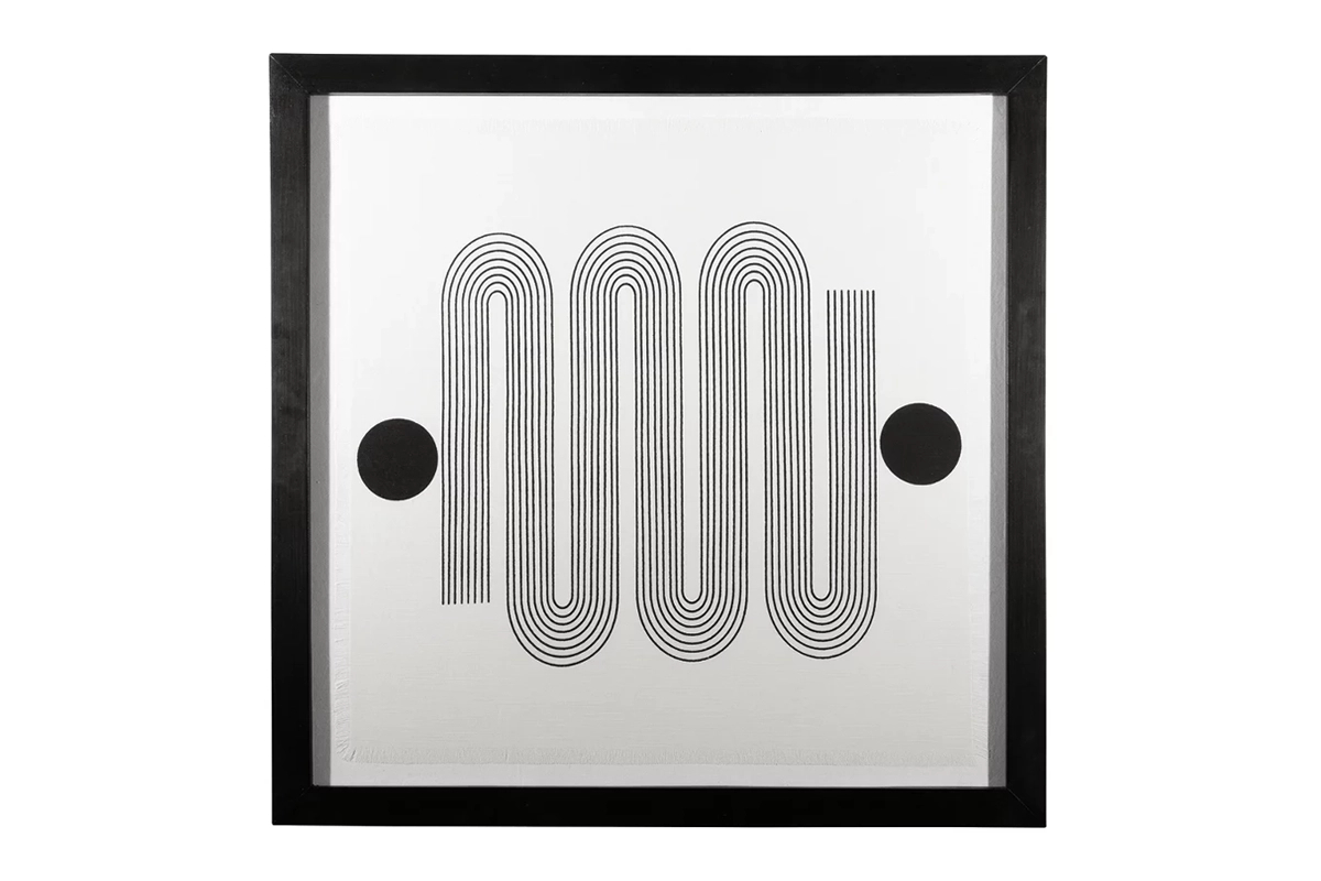 Jaegar Wall Art In Black/White pertaining to Almanac Wall Decor I, Black, White Enamel