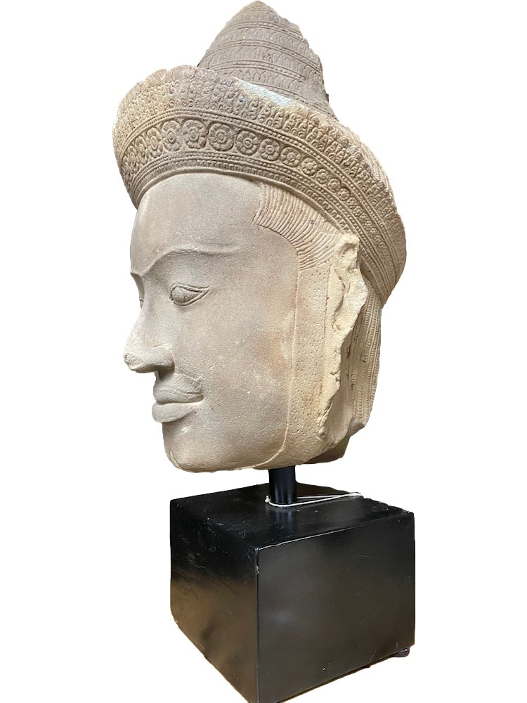 Khmer Sculpture Sandstone Head Of Vishnu | Asian Art Imports with The Enduring Appeal of Asian Art Imports Bull Head A Timeless Treasure