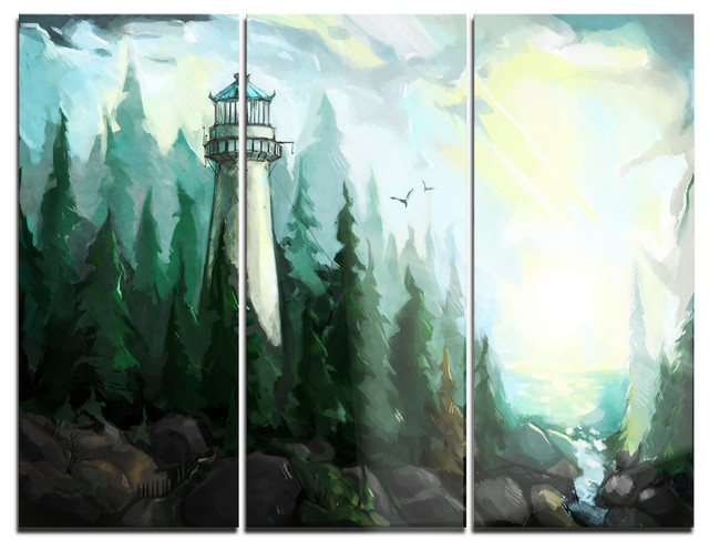 "Landscape With River And Trees" Metal Wall Art, 3 Panels, 36"X28", 36 ... inside Beyond the Canvas A Collector's Guide to Moraine Lake Metal Wall Art