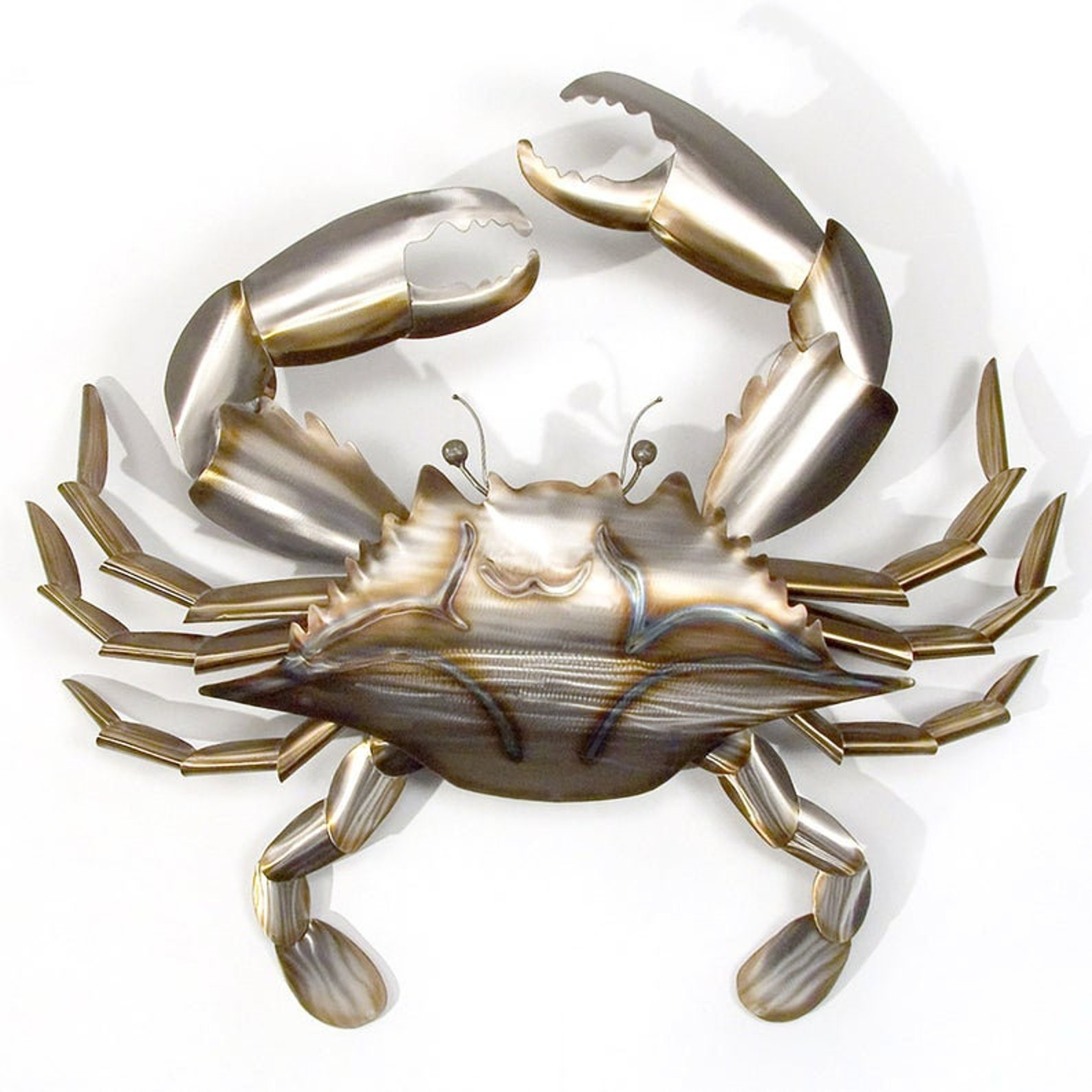 Large Stainless Crab Metal Wall Sculpture | Etsy with regard to 3D Metal Crab Sculpture