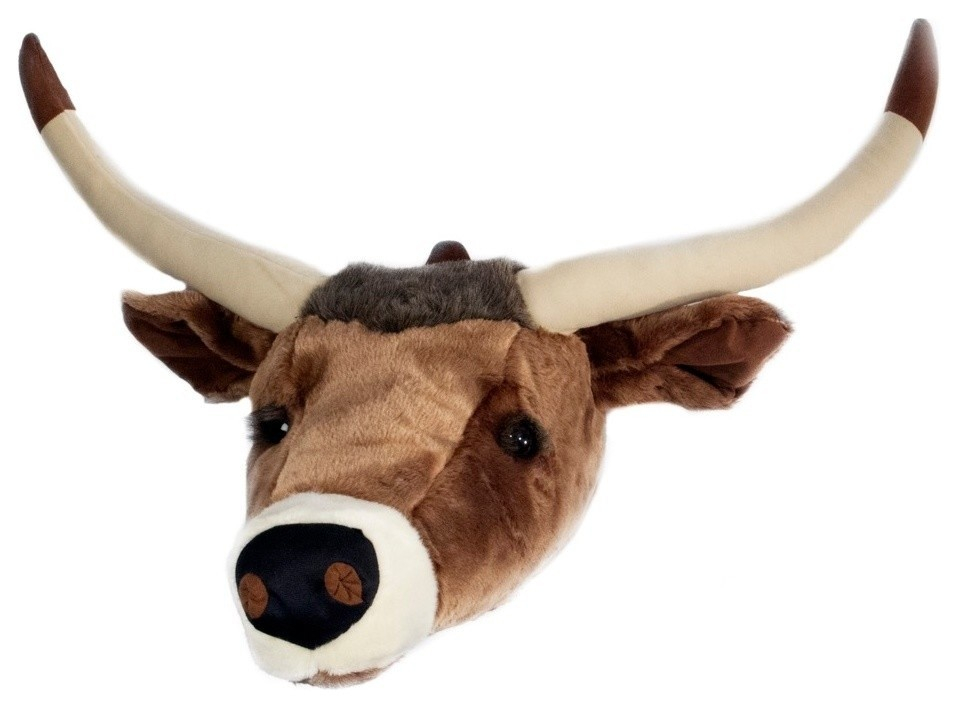 Longhorn Stuffed Trophy Head, Large - Southwestern - Wall Sculptures ... with Buffalo Stuffed Trophy Head, Large