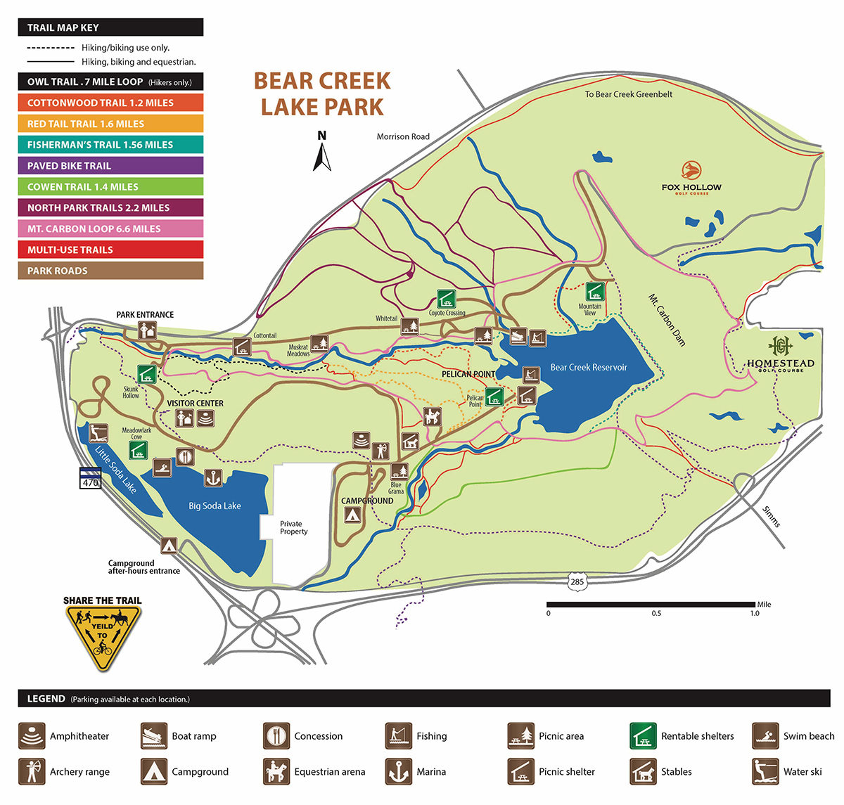 Map And Trail Conditions - City Of Lakewood intended for Bear Creek Lake, Arkansas-Wood Lake Map, Small Standout