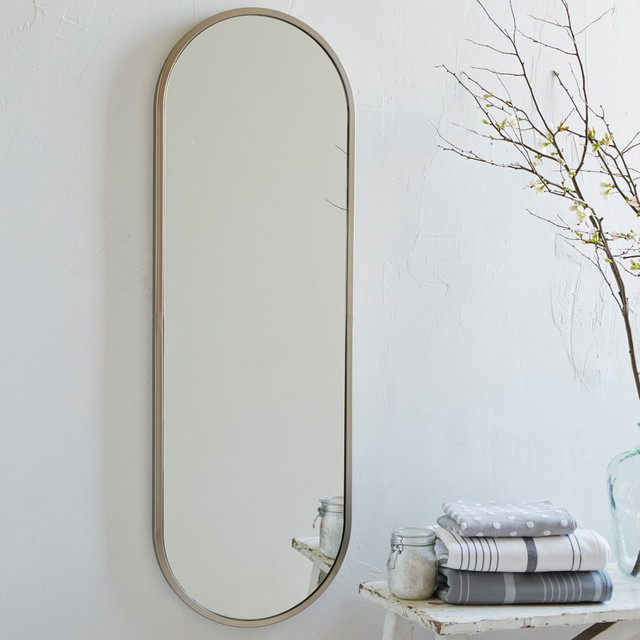 Metal Oval Floor Mirror - Modern - Wall Mirrors - By Westelm.com.au regarding Bowery Hill Contemporary Metal Oval Wall Glass Mirror