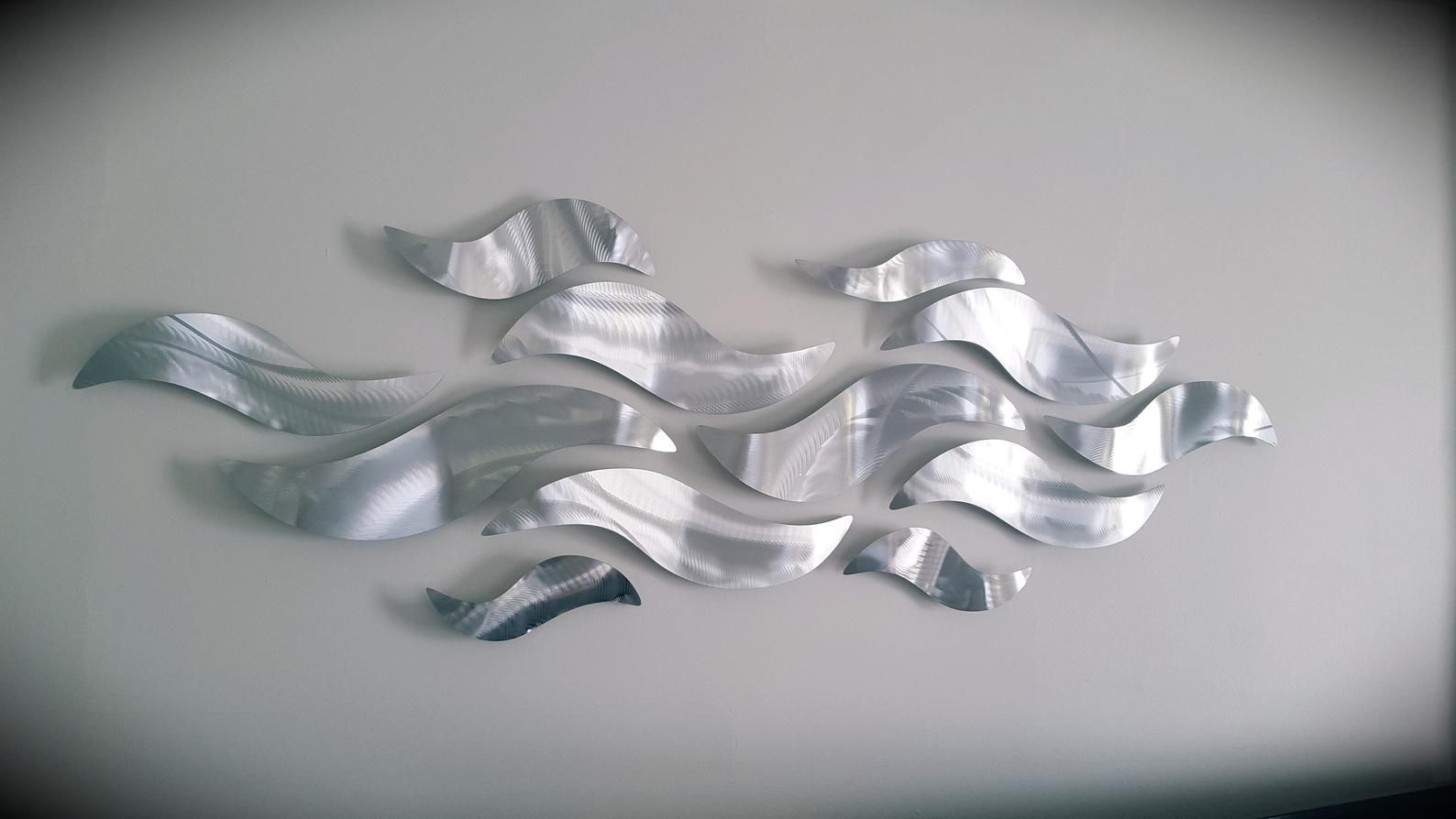 Metal Wall Art Panels, Abstract Metal Wall Art, Large Metal Wall Art ... intended for Caring for Your Investment: Maintaining the Luster of Silver Buffed Aluminum