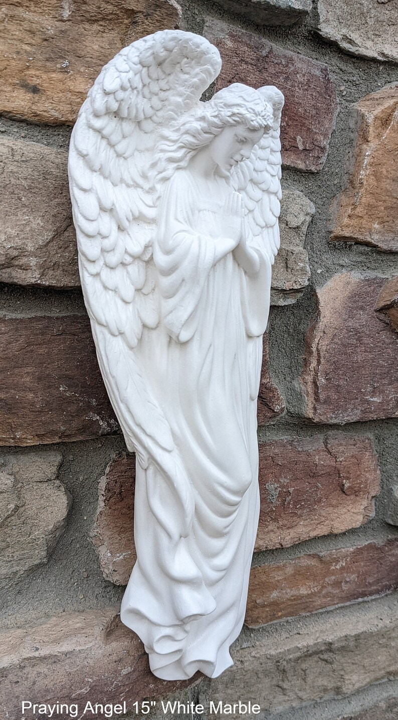 Praying Angel Wall Art Sculpture Frieze Plaque Home Decor - Etsy with Exploring Materials and Techniques in Angel of Peace Frieze Large Wall Sculptures