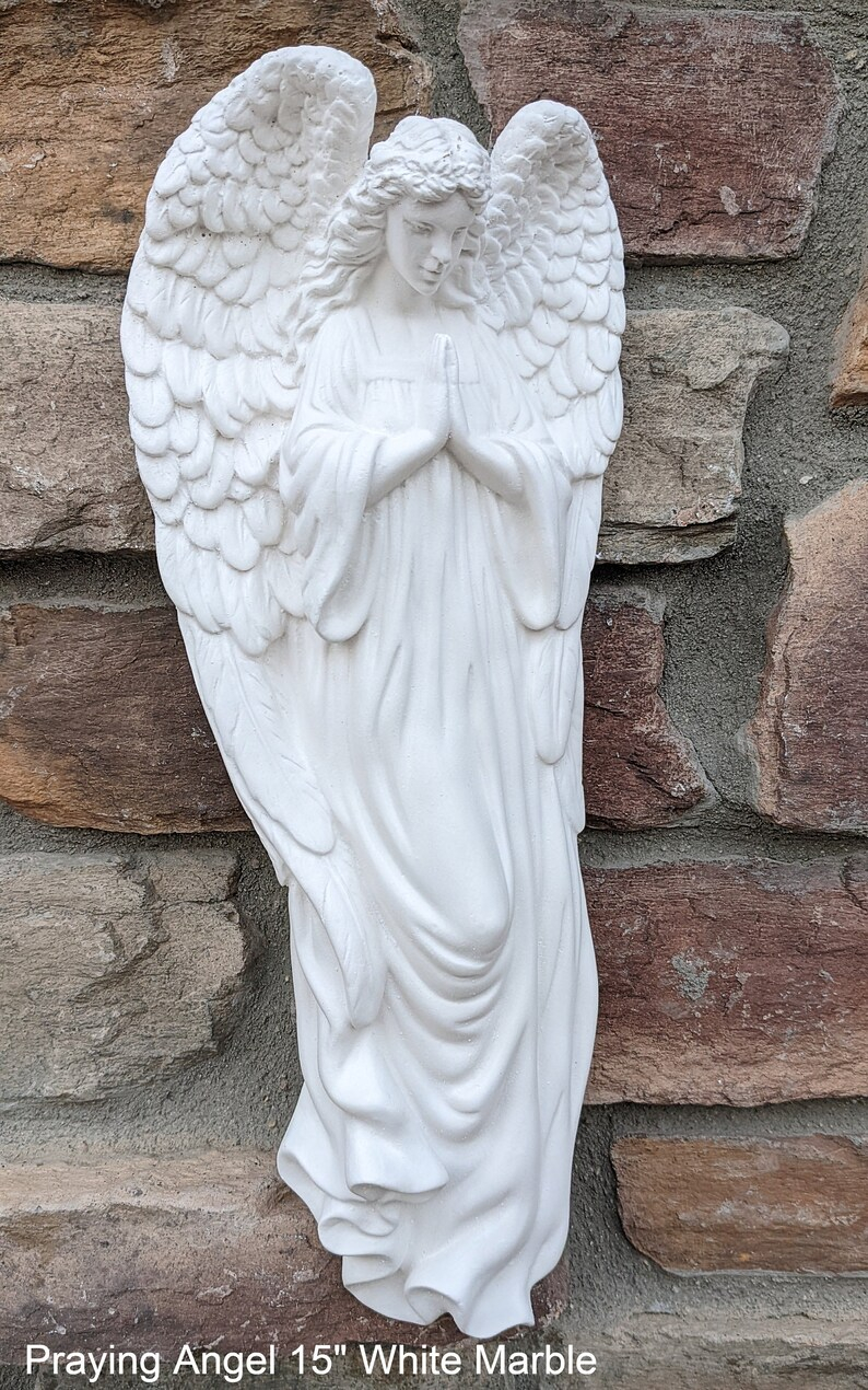 Praying Angel Wall Art Sculpture Frieze Plaque Home Decor - Etsy within Exploring Materials and Techniques in Angel of Peace Frieze Large Wall Sculptures