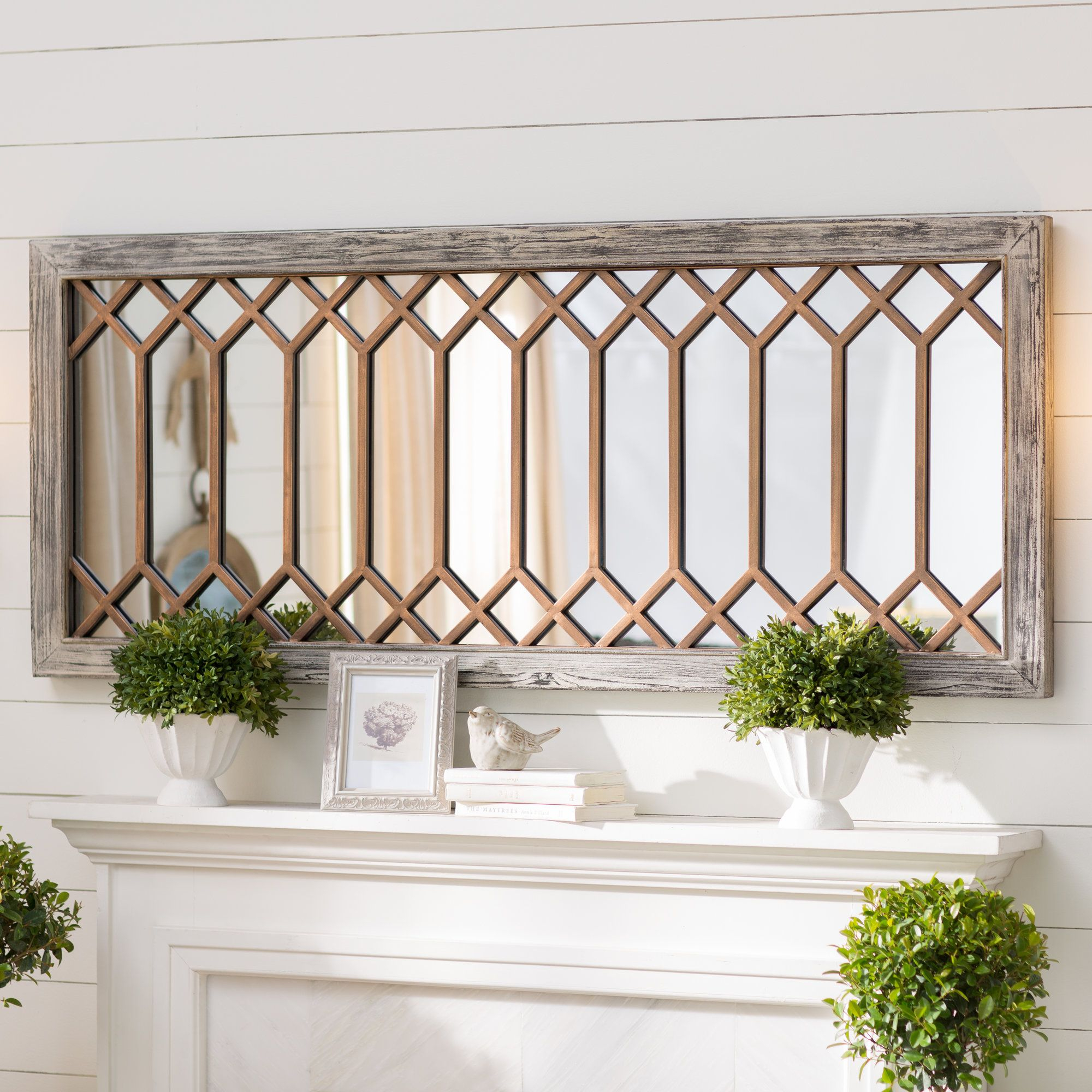 Rectangular Mounted Accent Wall Mirror | Country Wall Mirrors, Mirror ... for 38" Rectangle Wall Mounted Accent Mirror