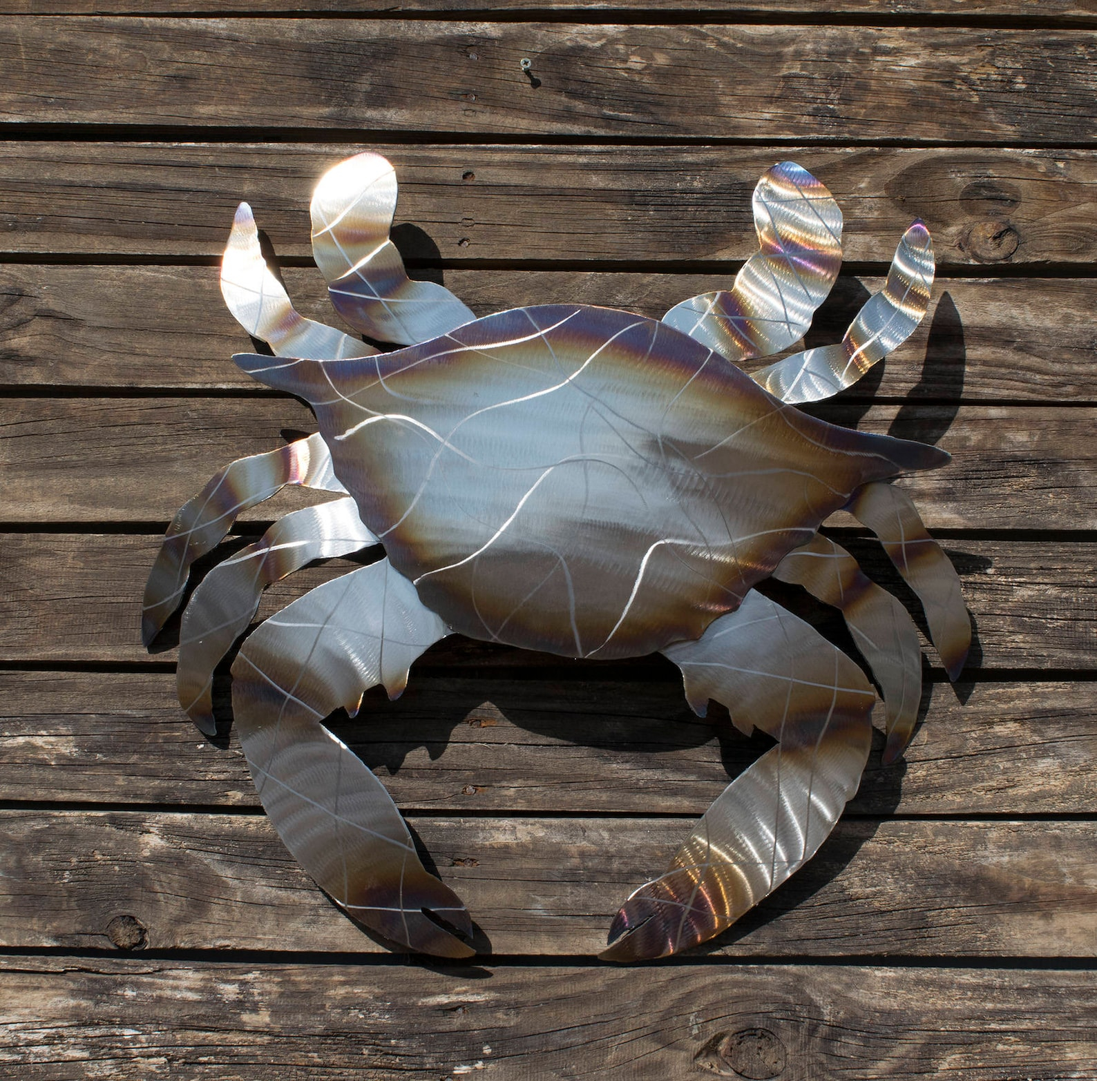 Stainless Steel Crab Original Metal Wall Sculpture Crab Ocean | Etsy with 3D Metal Crab Sculpture
