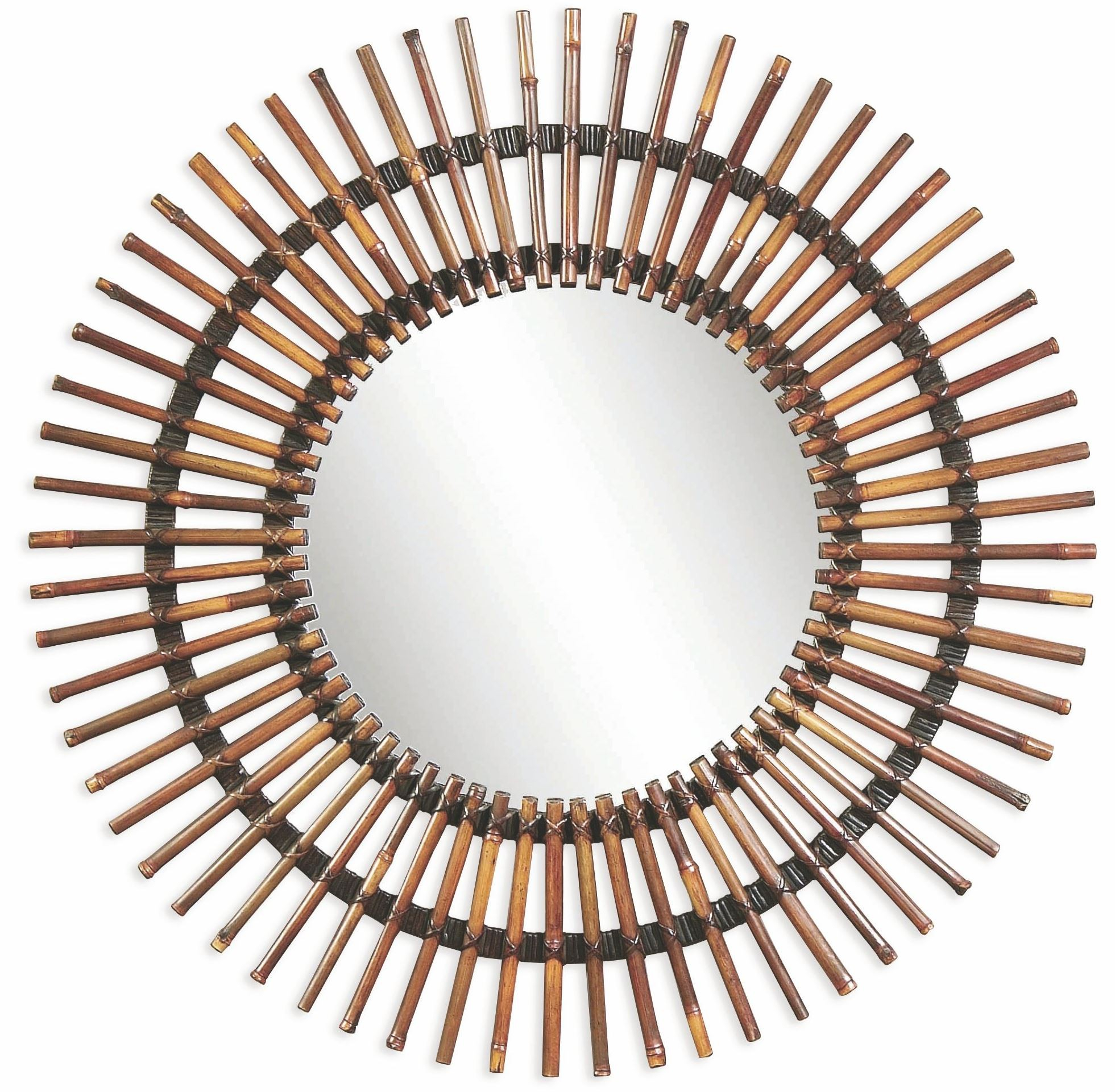 Taipan Natural Bamboo Wall Mirror From Bassett Mirror | Coleman Furniture for Bamboo Square Wall Mirror, Natural, Black