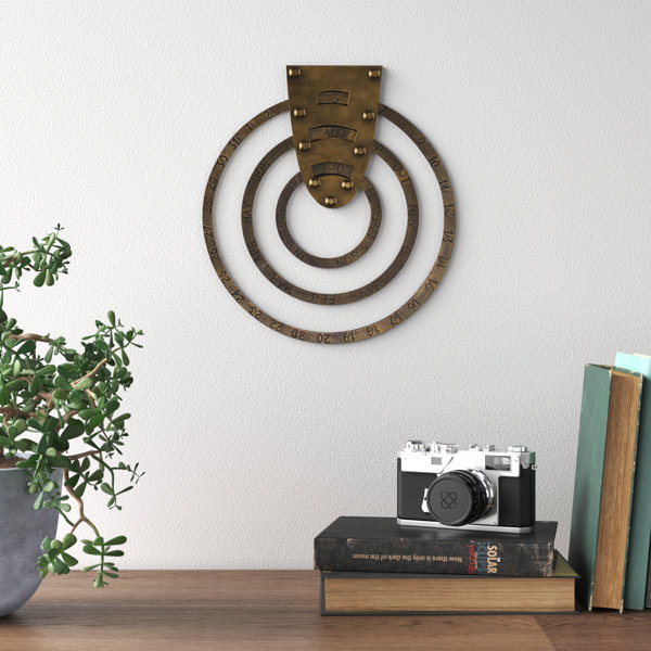 Trent Austin Design® Perpetual Circular Calendar Wall Décor & Reviews ... regarding Almanac Wall Decor I, Black, White Enamel