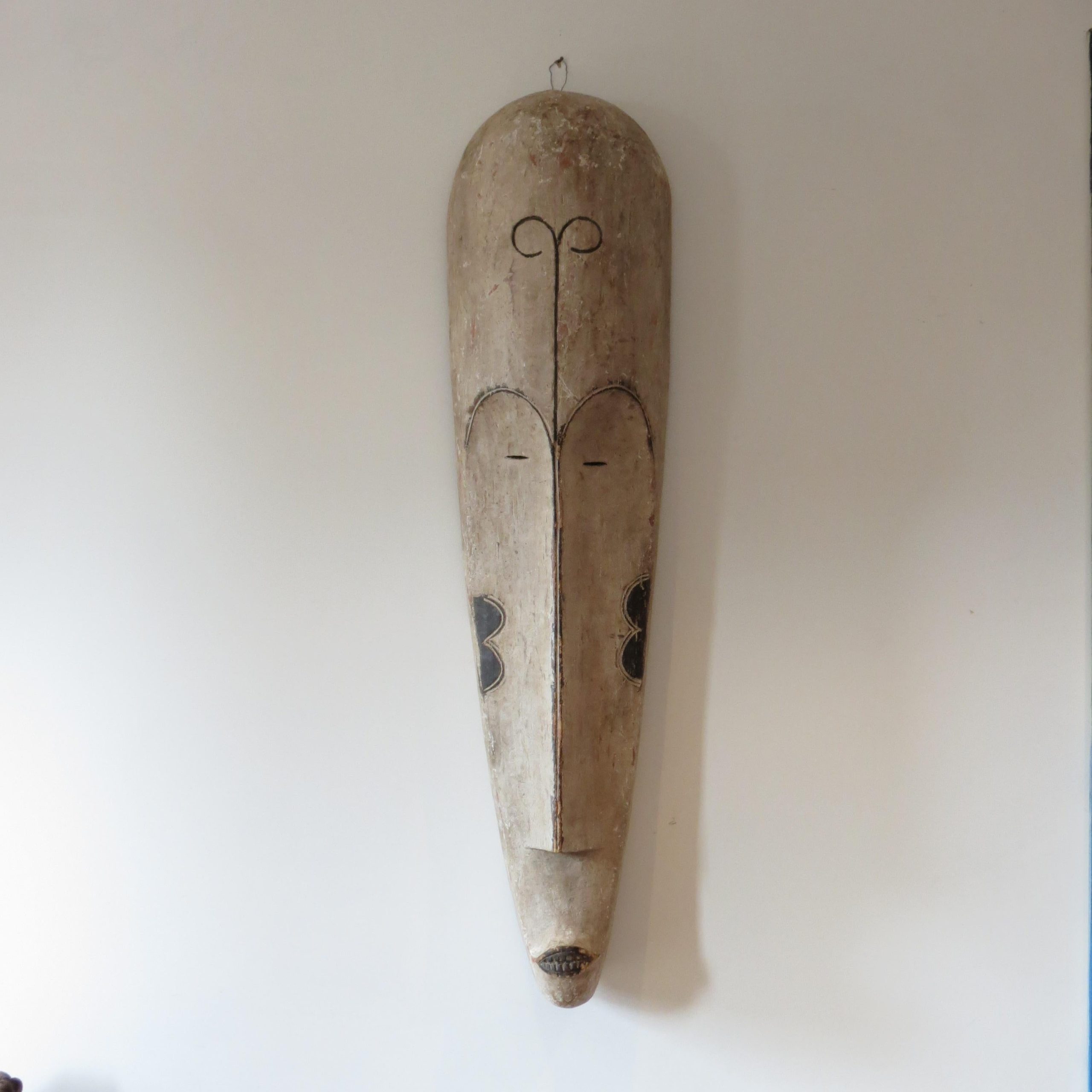 Very Large Elongated Tribal Fang Mask Gabon Wall Hanging Tribal Mask ... inside The Artistry and Significance of Carved and Painted Gabon Fang Masks