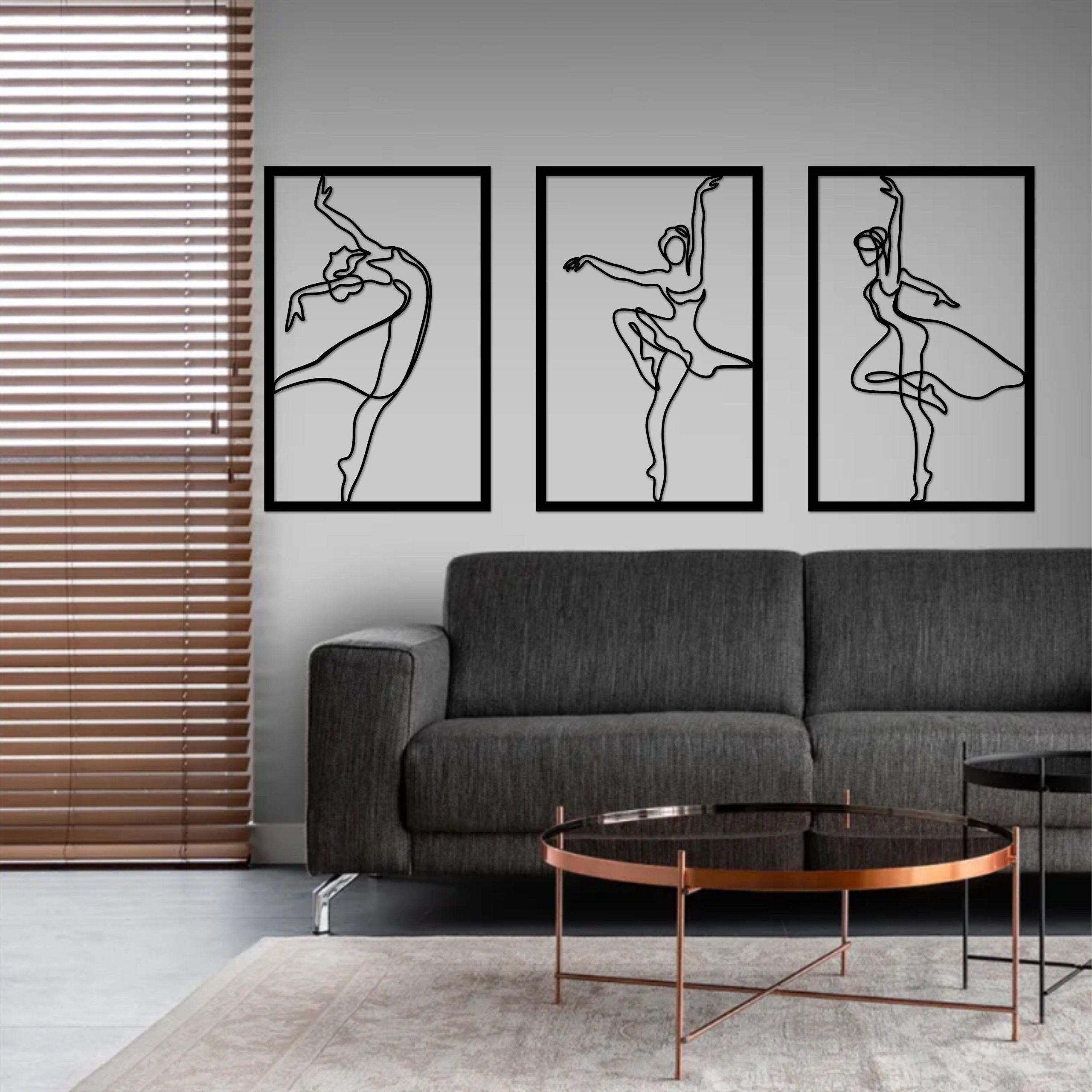 Women Dancing Wall Art, Dancing Girls Wall Decor, Dance Studio Decor ... in Cast Dancing Wall Sculpture, Faux Bleached