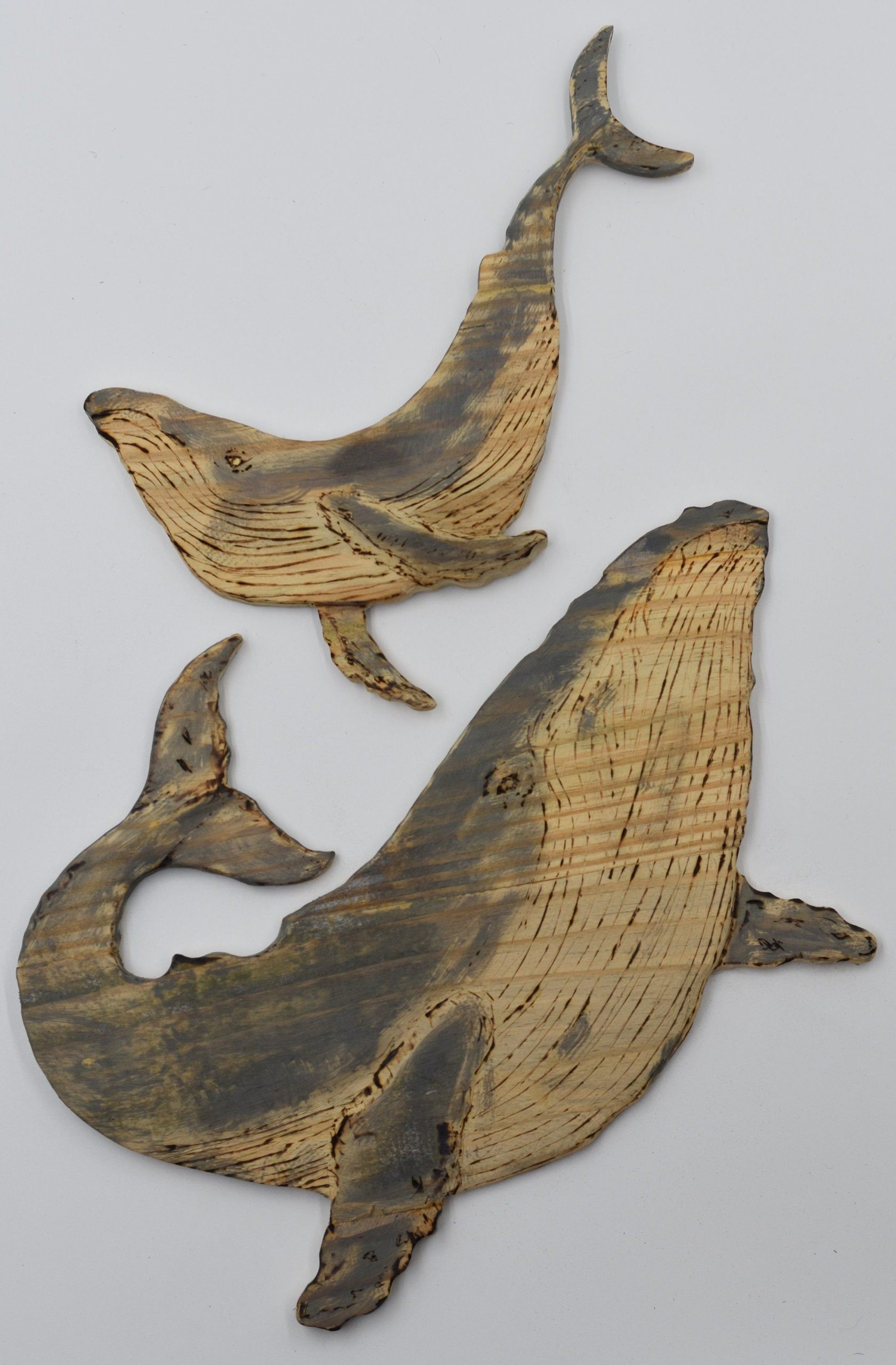 Wood Art / Reclaimed Wood / Humpback Whales / Coastal / Wood Decor ... inside Carved Wood Humpback Whale Trio On Driftwood Base Wall Hanging