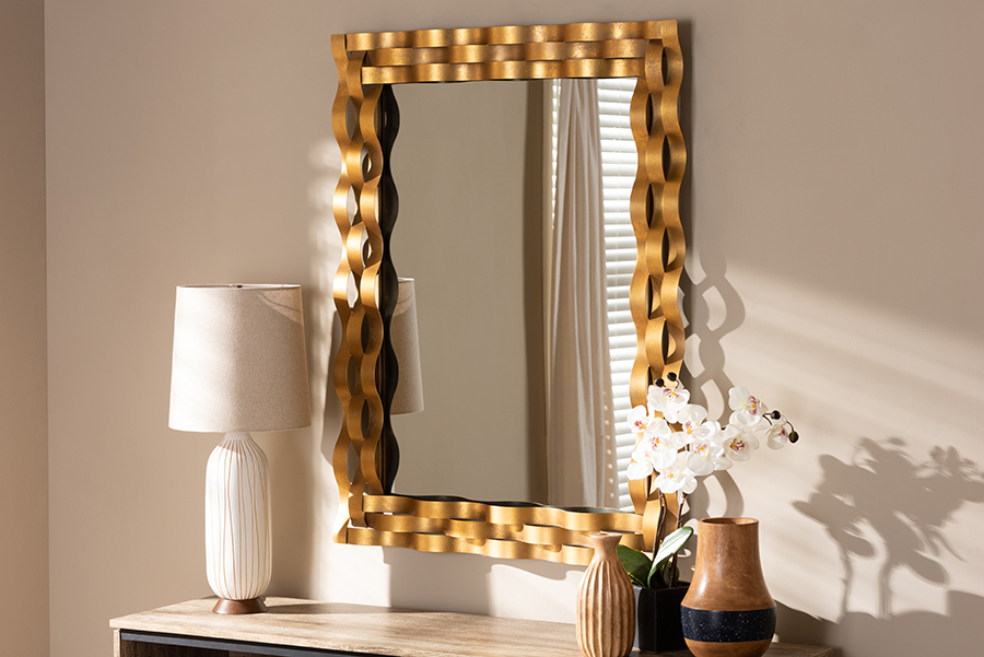 Wow | Baxton Studio Contemporary Arpina Series Mirrors | Enhance Your ... in 38" Rectangle Wall Mounted Accent Mirror