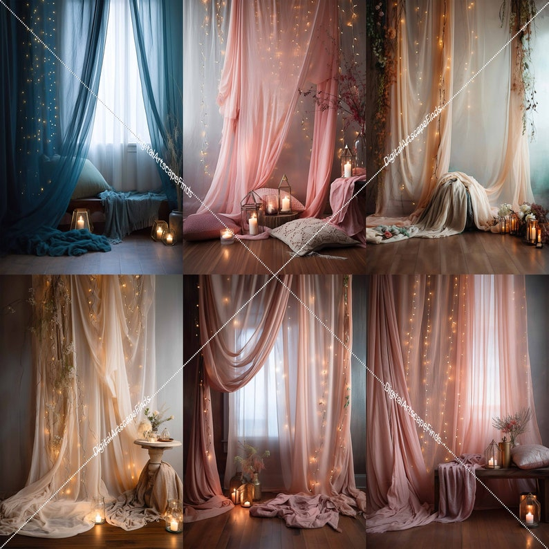 30 Sheer Fairy Light Curtains Digital Backdrops, Maternity Backdrops ... with Unveiling the Secrets of Light and Shadow with Sheer Fabrics