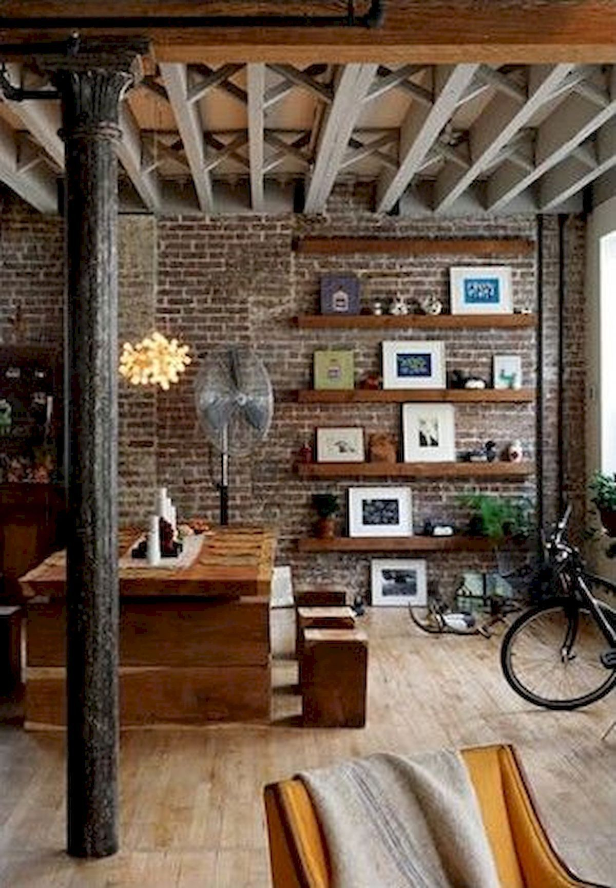 40 Rustic Studio Apartment Decor Ideas (5 | Rustic Loft, Brick Interior ... for From Rustic to Modern Interior Brick Wall Transformations Explained