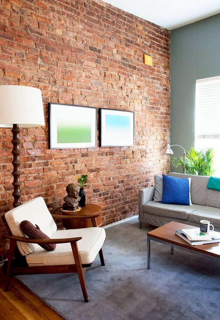 64+ Cool Rustic Exposed Brick Wall Ideas For Your Living Room Decor ... within From Rustic to Modern Interior Brick Wall Transformations Explained
