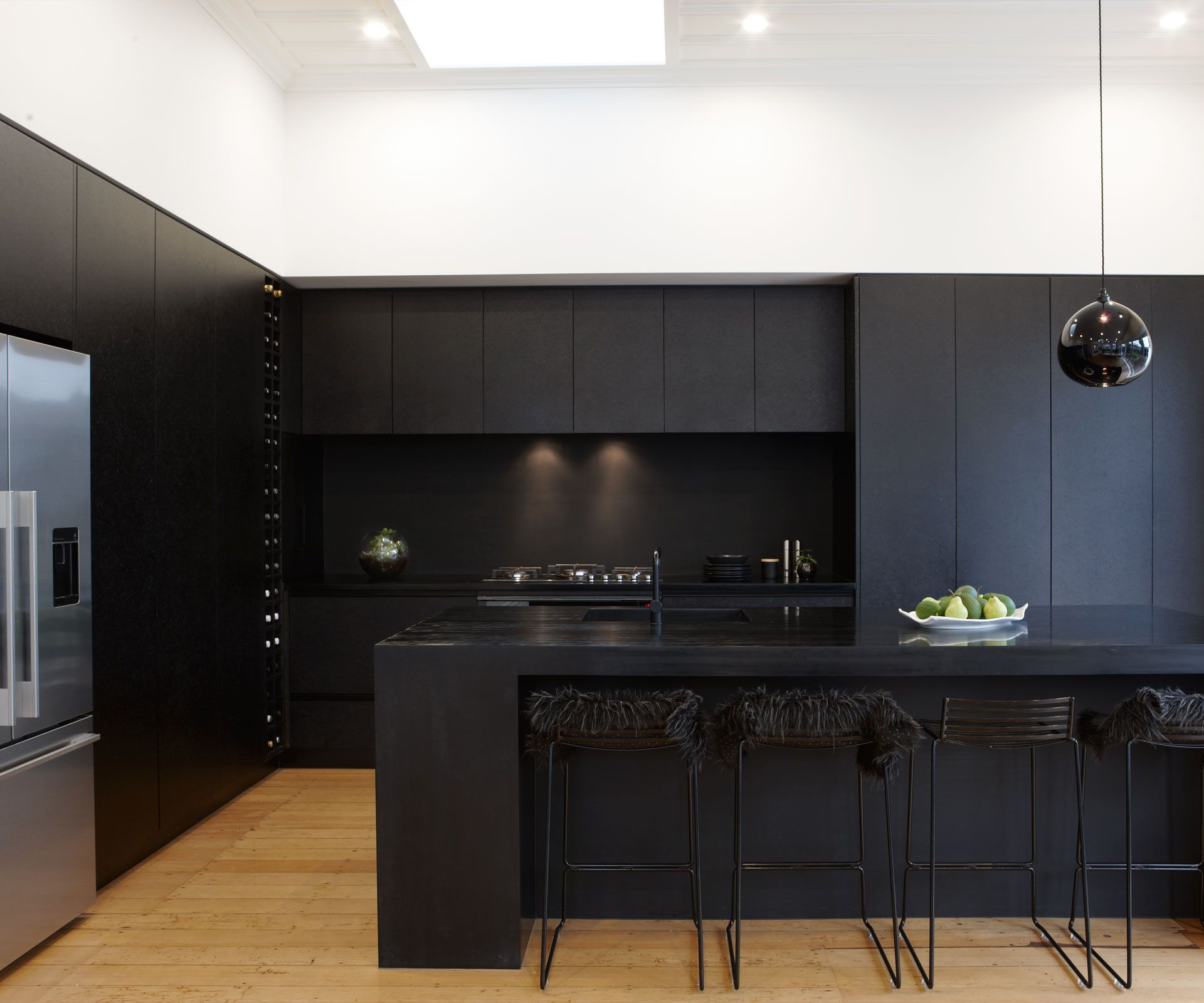 A Matte Black Kitchen Makes A Bold Statement In This Auckland Villa ... throughout