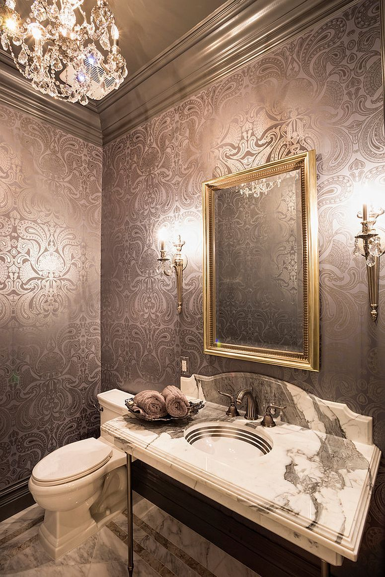 A Timeless Affair: 15 Exquisite Victorian Style Powder Rooms | Luxury ... with Wallpaper Wonders Unveiled Secrets to Stunning Powder Rooms