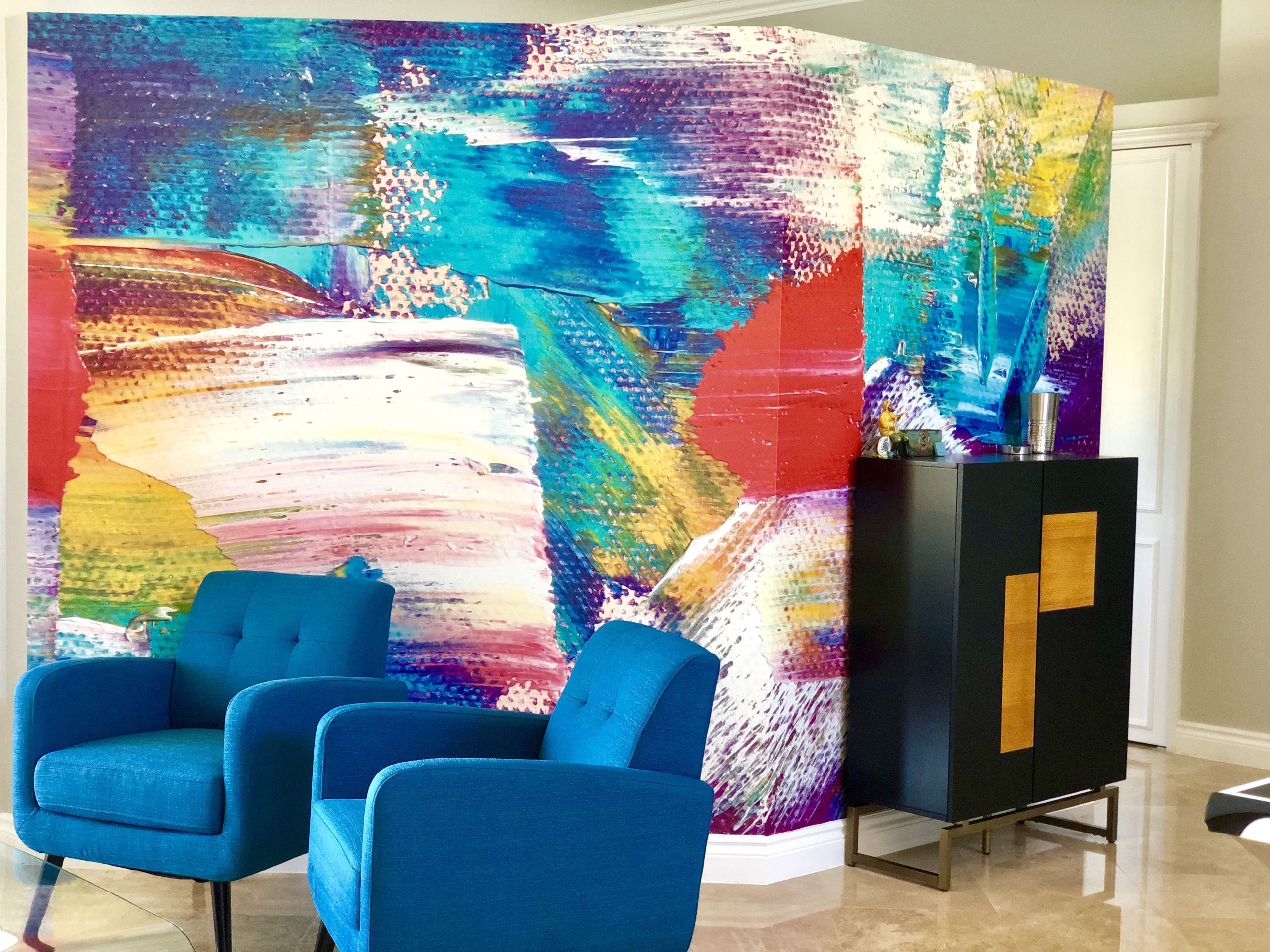 Abstract Brushmarks Wall Mural | Mural Wall Art, Abstract Wall Art ... intended for Wall Murals Beyond the Basics Techniques and Creative Applications