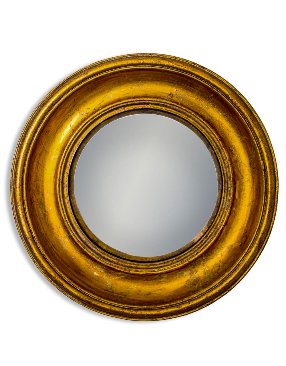 Antiqued Gold Deep Framed Medium Convex Mirror throughout
