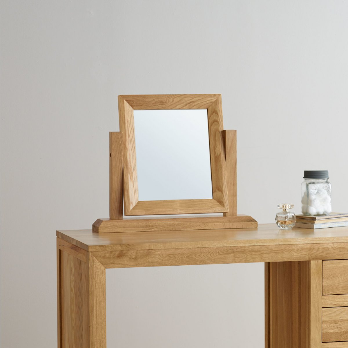 Bevel Dressing Table Mirror In Solid Oak | Oak Furniture Land throughout