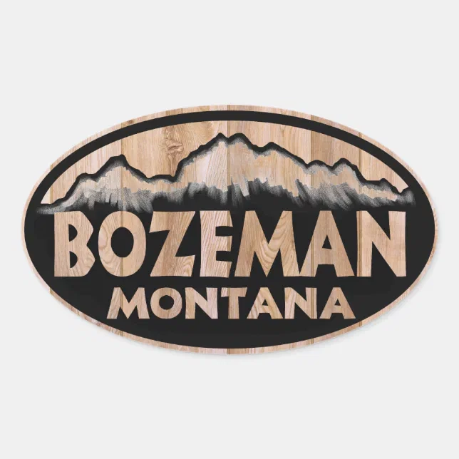 Bozeman Montana Wooden Oval Stickers | Zazzle throughout