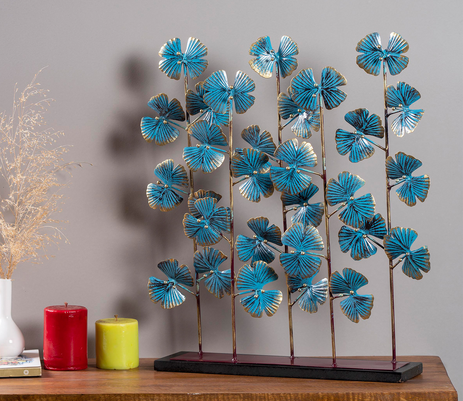 Buy Blue Ginko Leaf Table Decor At 40% Off Online | Wooden Street with regard to