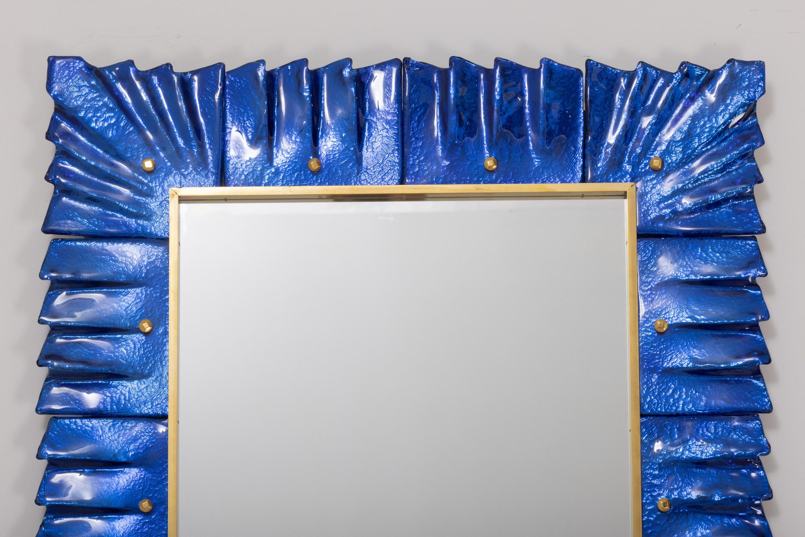 Contemporary Murano Cobalt Blue Glass Mirror, In Stock For Sale At ... throughout