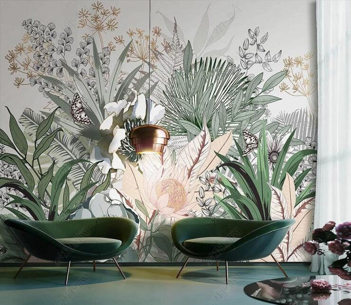 Bringing Nature Indoors with Exquisite Hand-Painted Botanical Wallpapers