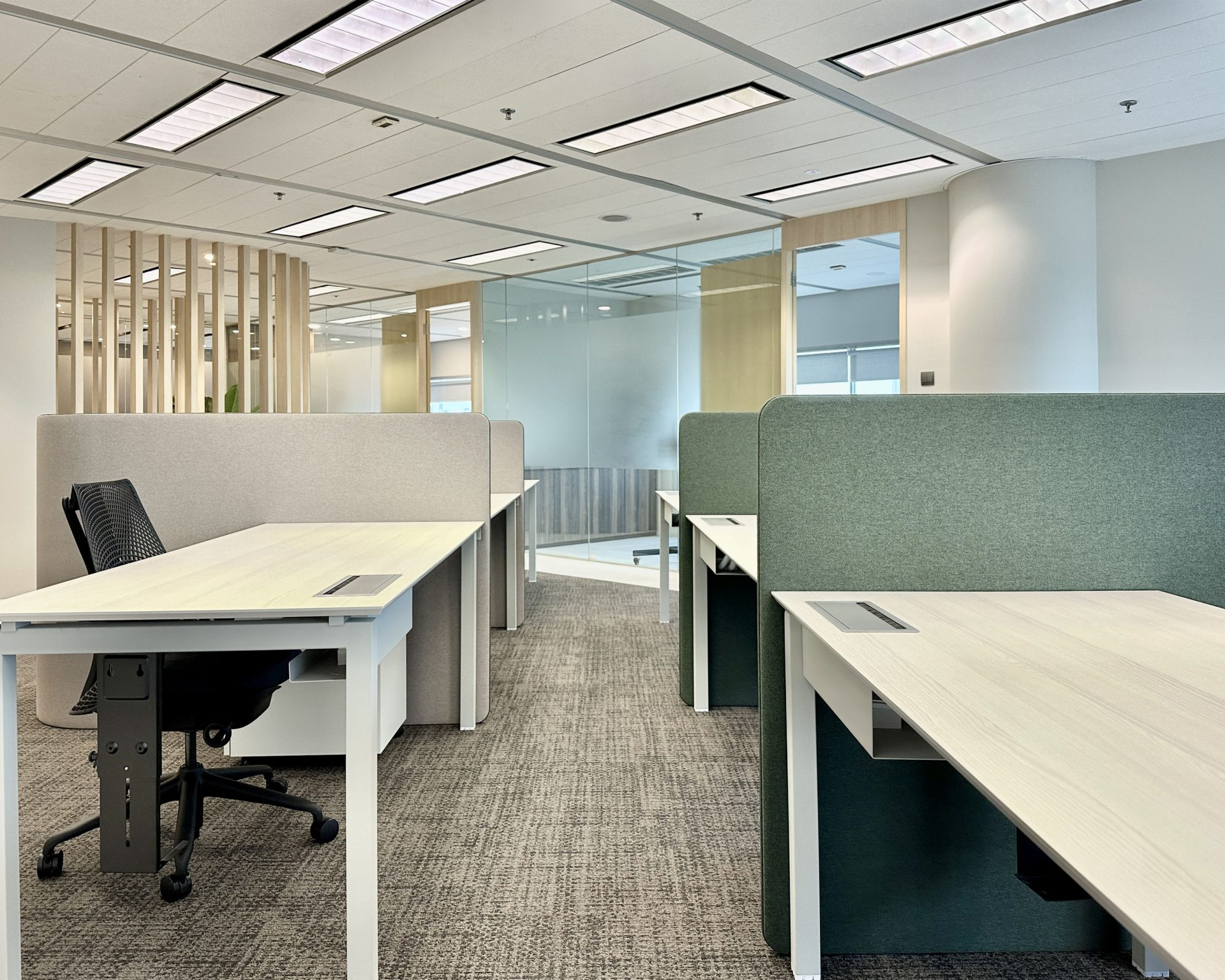 Elevating Your Workspace Design with a Wallpapered Ceiling