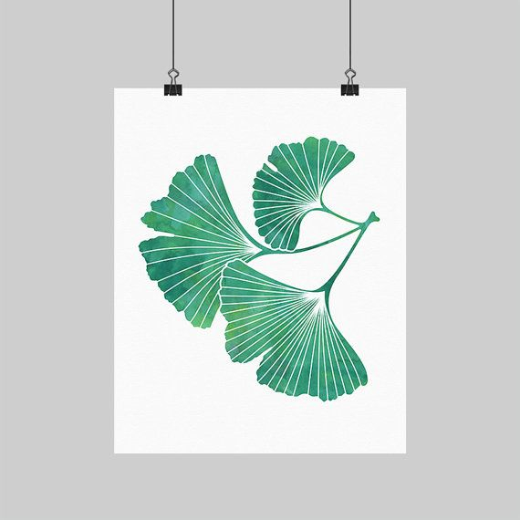 Digital Printable Artwork Ginkgo Leaf Wall Art Gingko Ginko | Etsy In ... intended for