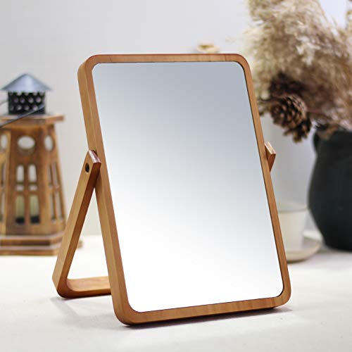 Duoyiduo Store Vertical Wood Vanity Table Mirror Stand Makeup Mirror ... intended for Beyond Reflection How a Black Wood Table Mirror with Stand Enhances Any Room